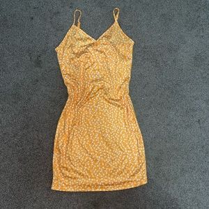 shein yellow daisy mini dress